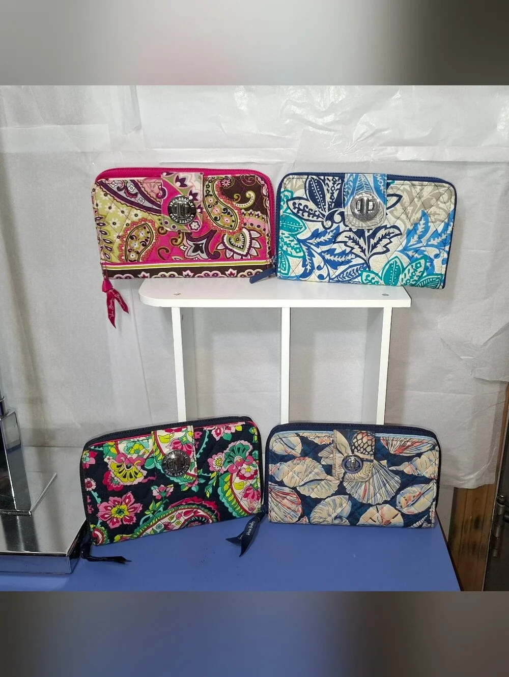4 Vera Bradley Quilted Turnlock Wallets - EUC
